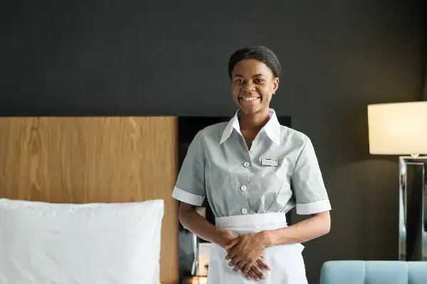 chambermaid wearing uniform